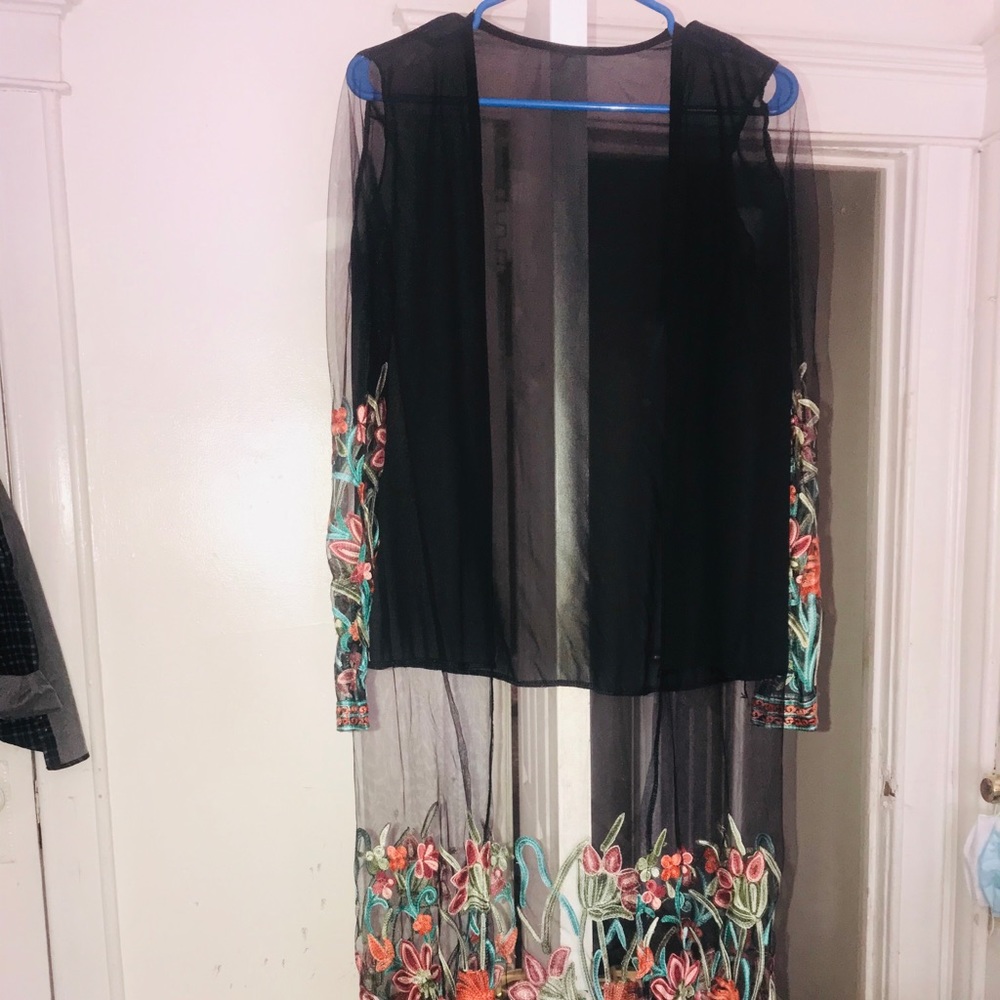 Long black cardigan